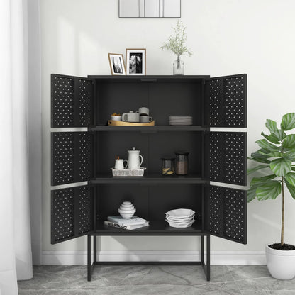 Highboard | Black | Steel | Medium | Highboard Cabinet | Rectangular
