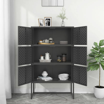 Highboard Anthracite 80x35x135 cm Steel