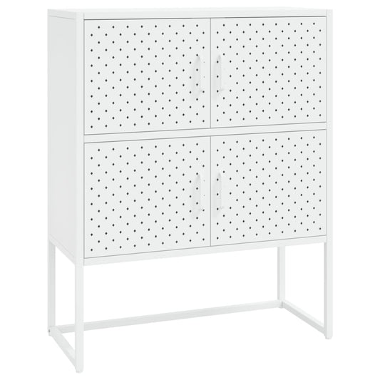 Highboard White 80x35x100 cm Steel