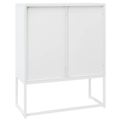 Highboard White 80x35x100 cm Steel