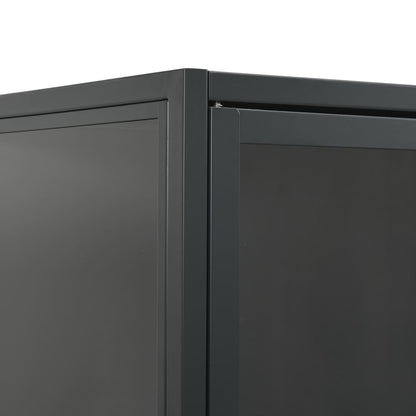 Highboard Anthracite 80x35x135 cm Steel and Tempered Glass