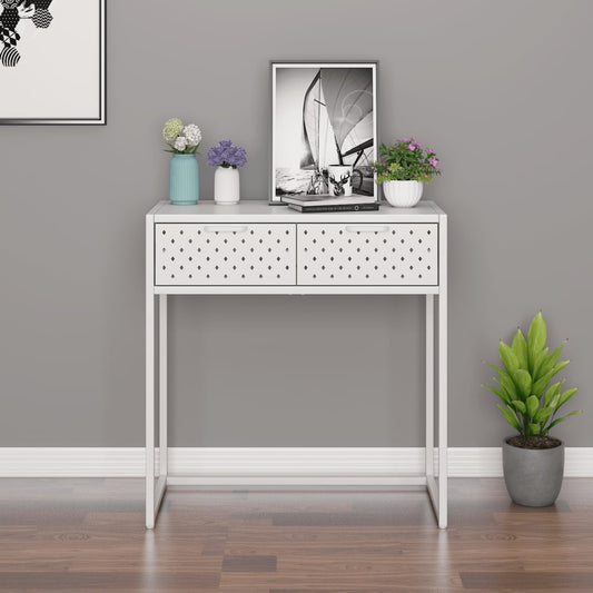 Console Table White 72x35x75 cm Steel