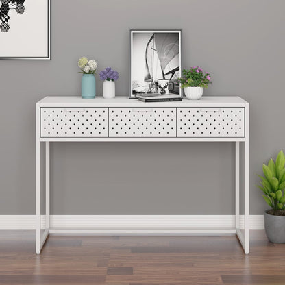 Console Table White 106x35x75 cm Steel