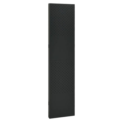 3-Panel Room Divider Black 120x180 cm Steel