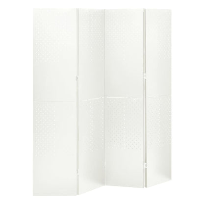 4-Panel Room Divider White 160x180 cm Steel
