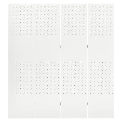 4-Panel Room Divider White 160x180 cm Steel