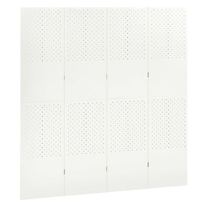 4-Panel Room Divider White 160x180 cm Steel
