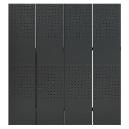 4-Panel Room Divider Anthracite 160x180 cm Steel
