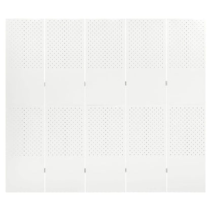 5-Panel Room Divider White 200x180 cm Steel