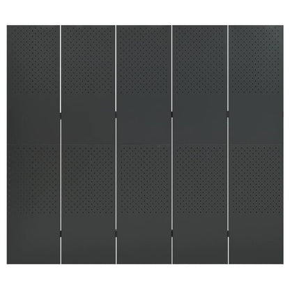 5-Panel Room Divider Anthracite 200x180 cm Steel