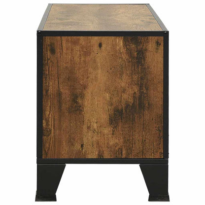 335909 vidaXL TV Cabinet Rustic Brown 105x36x47 cm Metal and MDF
