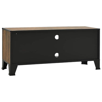 335909 vidaXL TV Cabinet Rustic Brown 105x36x47 cm Metal and MDF