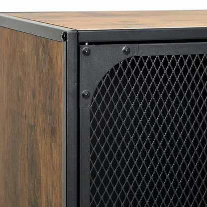 335909 vidaXL TV Cabinet Rustic Brown 105x36x47 cm Metal and MDF