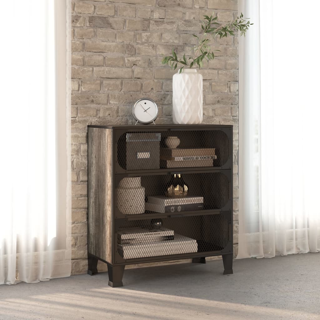 Storage Cabinet | Grey | Metal and MDF | Medium | Storage Cabinet
