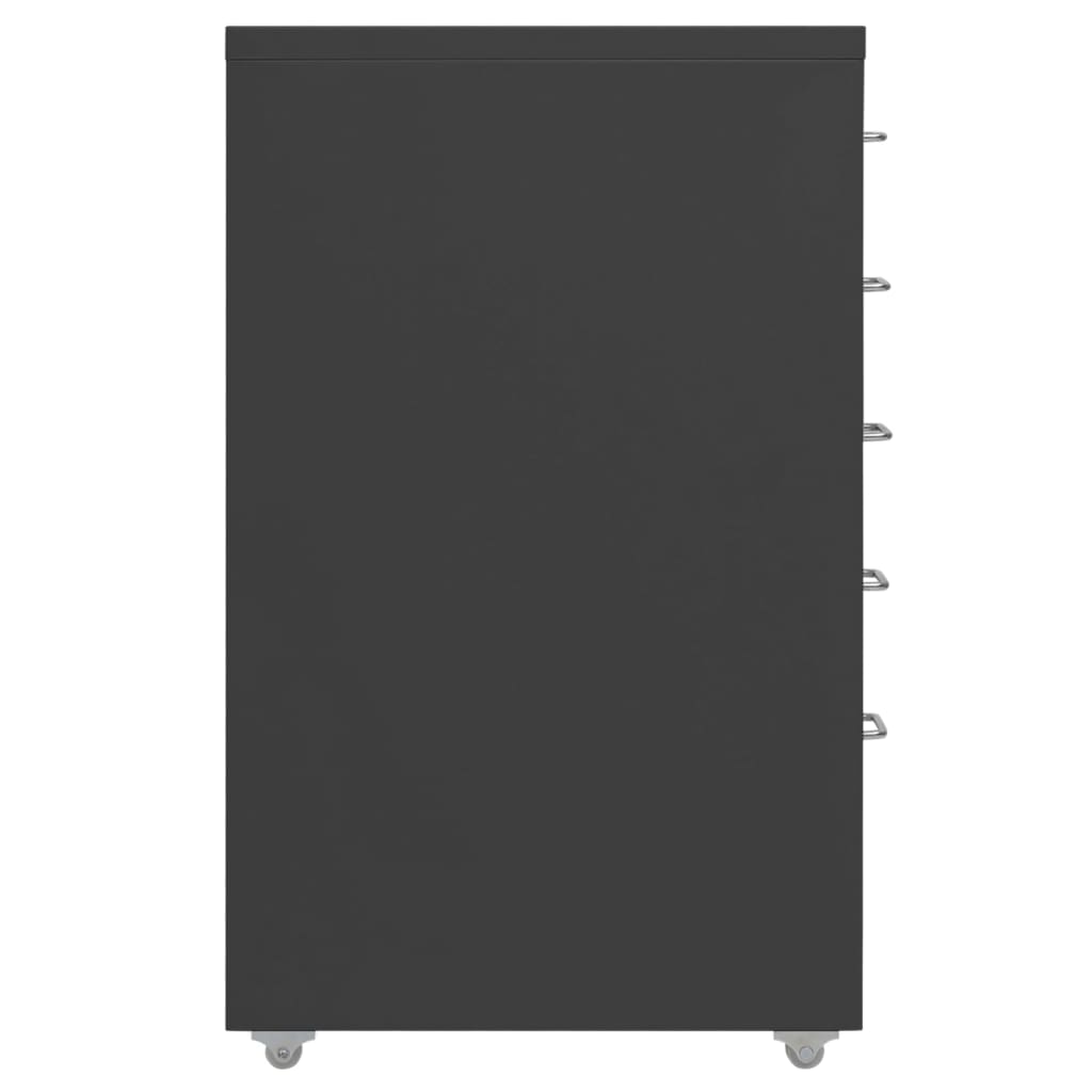 Mobile File Cabinet | Anthracite | Metal | 28 x 41 x 69 cm