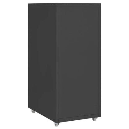 Mobile File Cabinet | Anthracite | Metal | 28 x 41 x 69 cm