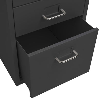 Mobile File Cabinet | Anthracite | Metal | 28 x 41 x 69 cm