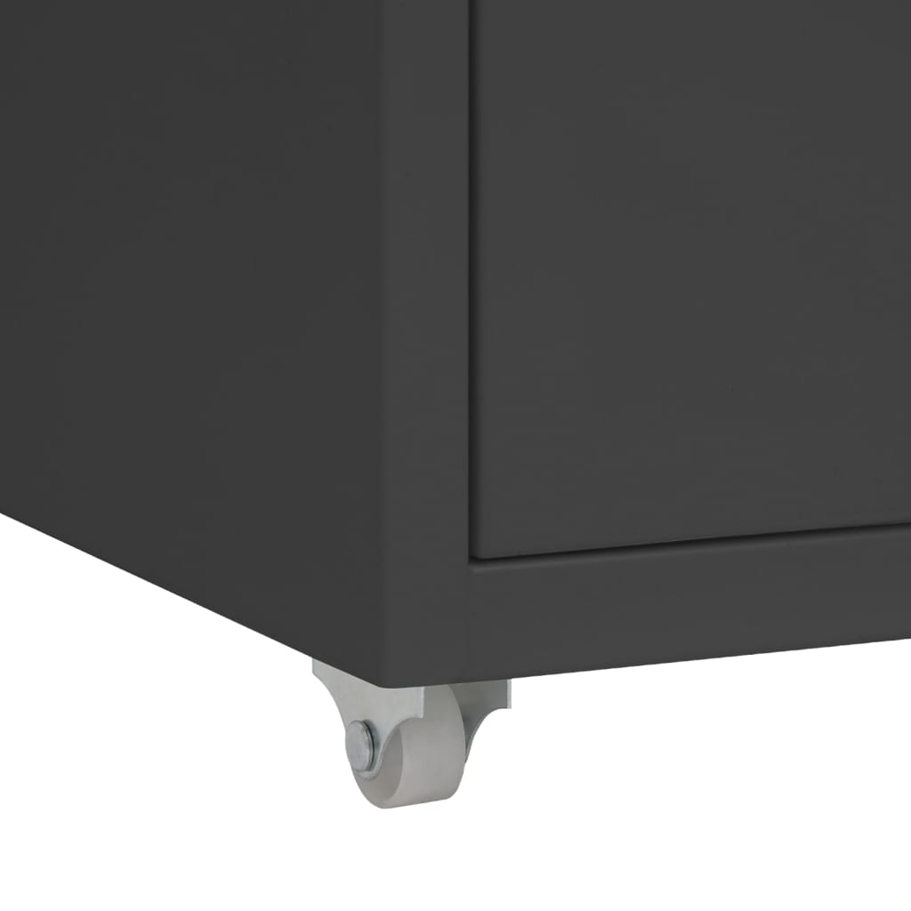 Mobile File Cabinet | Anthracite | Metal | 28 x 41 x 69 cm