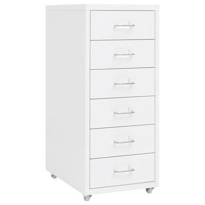 Mobile File Cabinet | White | Metal | Compact | Mobile File Cabinet