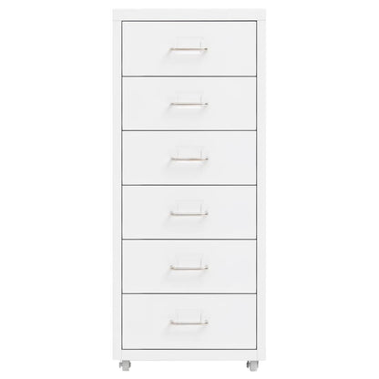 Mobile File Cabinet | White | Metal | Compact | Mobile File Cabinet