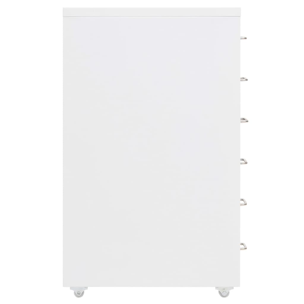 Mobile File Cabinet | White | Metal | Compact | Mobile File Cabinet