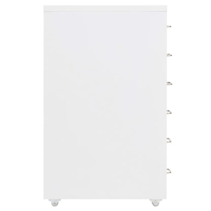 Mobile File Cabinet | White | Metal | Compact | Mobile File Cabinet