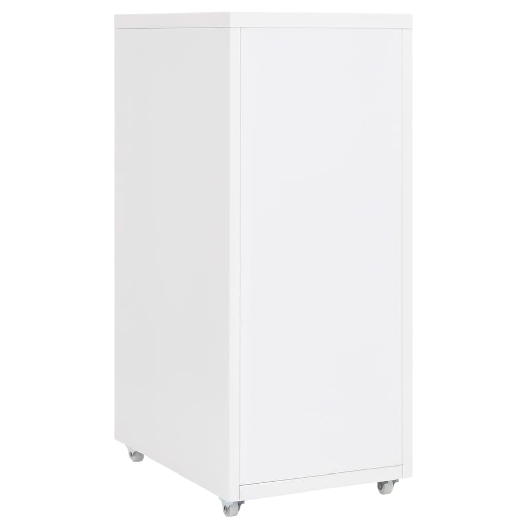 Mobile File Cabinet | White | Metal | Compact | Mobile File Cabinet
