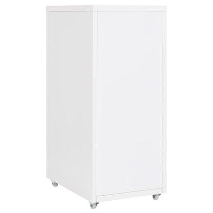 Mobile File Cabinet | White | Metal | Compact | Mobile File Cabinet