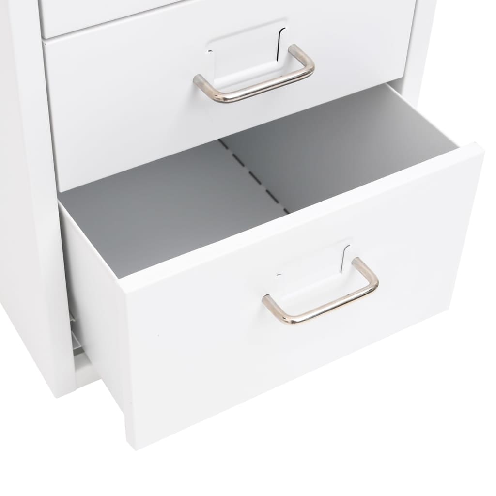Mobile File Cabinet | White | Metal | Compact | Mobile File Cabinet