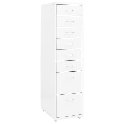 Mobile File Cabinet | White | Metal | Tall and slim | Rollable