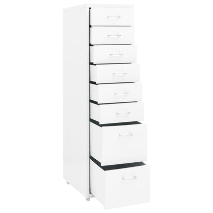 Mobile File Cabinet | White | Metal | Tall and slim | Rollable