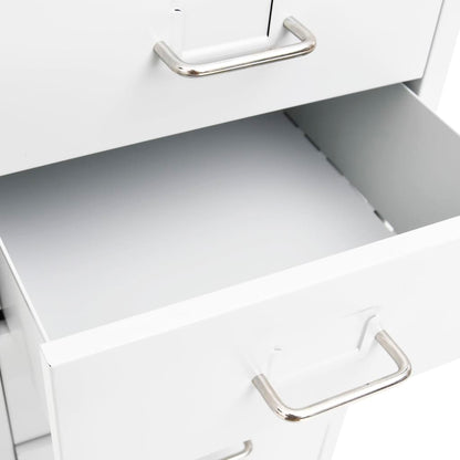 Mobile File Cabinet | White | Metal | Tall and slim | Rollable