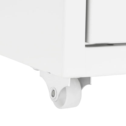Mobile File Cabinet | White | Metal | Tall and slim | Rollable
