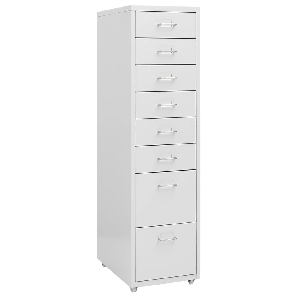Mobile File Cabinet | Grey | Metal | 28x41x109 cm | Rollable