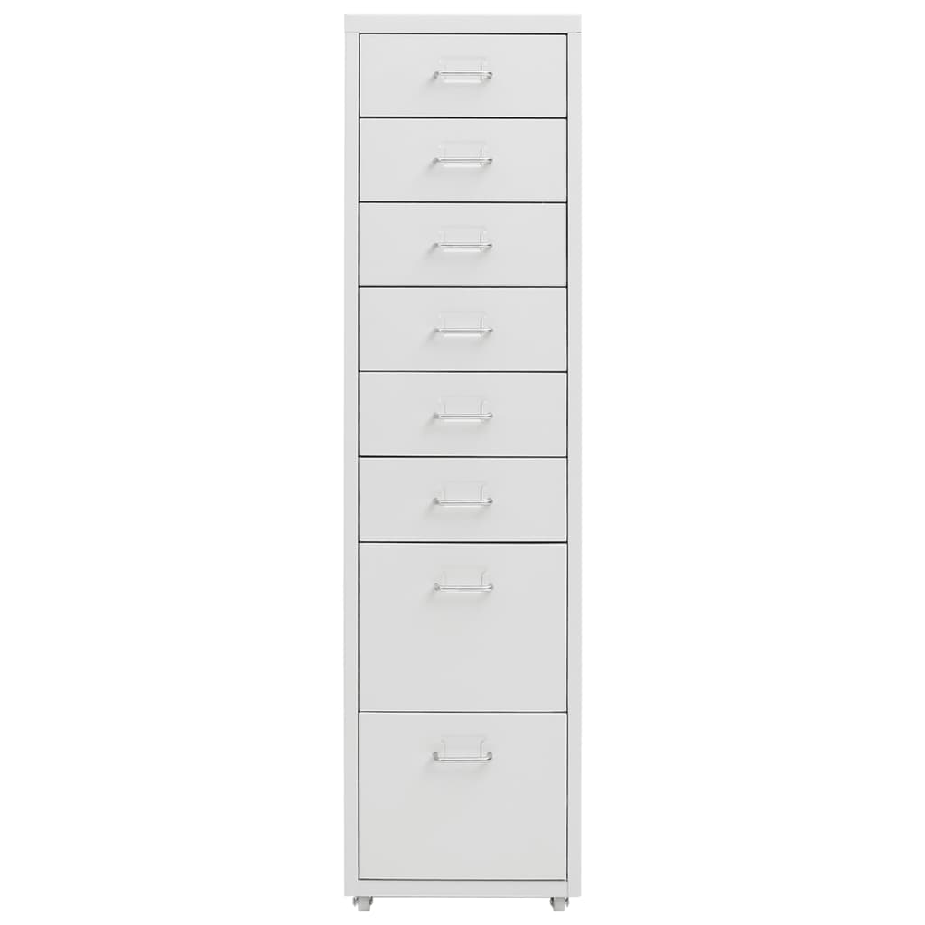 Mobile File Cabinet | Grey | Metal | 28x41x109 cm | Rollable