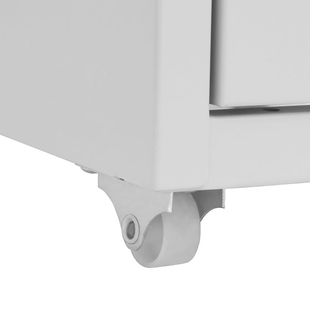 Mobile File Cabinet | Grey | Metal | 28x41x109 cm | Rollable