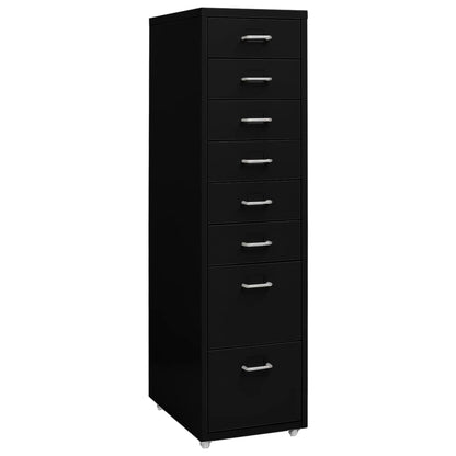 Mobile File Cabinet | Black | Metal | Tall | Sleek | Mobile File Cabinet