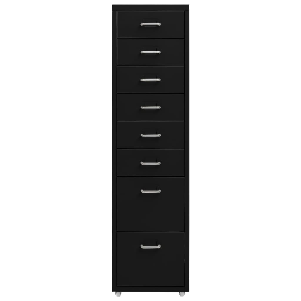 Mobile File Cabinet | Black | Metal | Tall | Sleek | Mobile File Cabinet