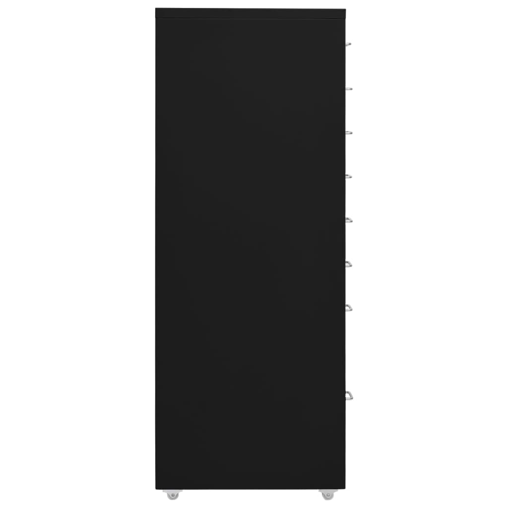 Mobile File Cabinet | Black | Metal | Tall | Sleek | Mobile File Cabinet
