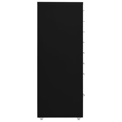 Mobile File Cabinet | Black | Metal | Tall | Sleek | Mobile File Cabinet