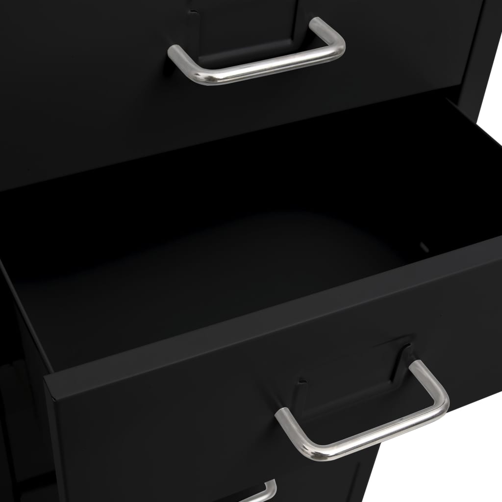 Mobile File Cabinet | Black | Metal | Tall | Sleek | Mobile File Cabinet