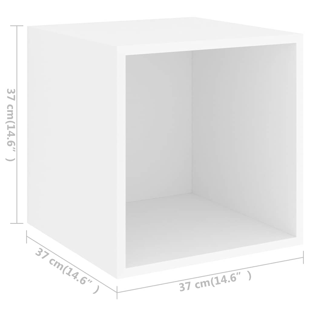 5 Piece TV Cabinet Set White Engineered Wood