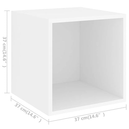 5 Piece TV Cabinet Set White Engineered Wood
