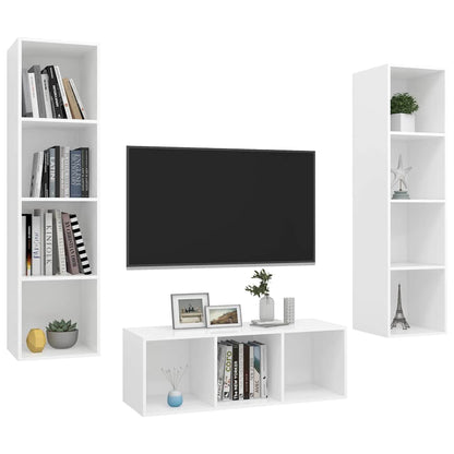 TV Cabinet Set | White | Engineered Wood | Medium | TV Cabinet Set