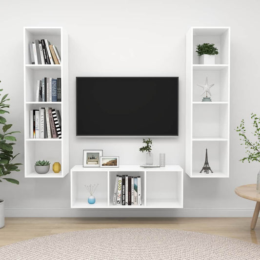 TV Cabinet Set | White | Engineered Wood | Medium | TV Cabinet Set