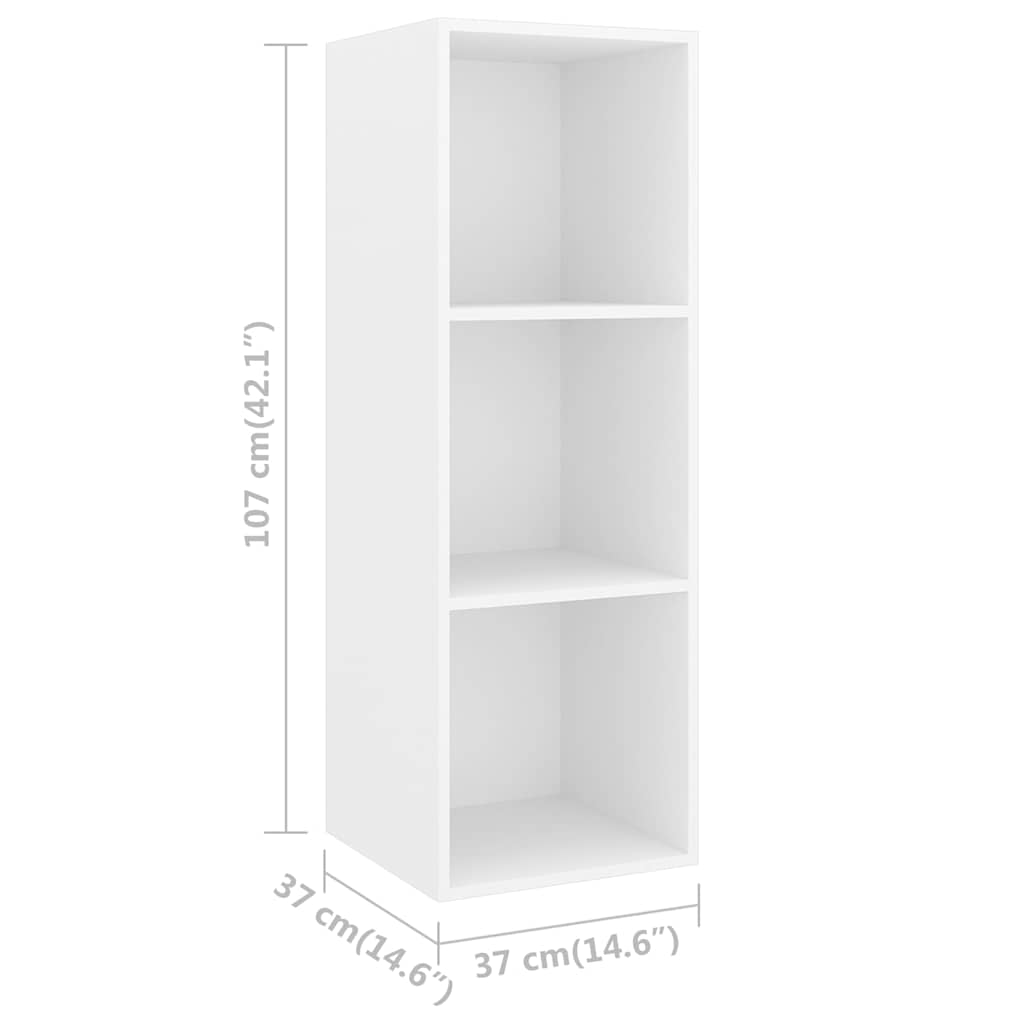 2 Piece TV Cabinet Set White Engineered Wood