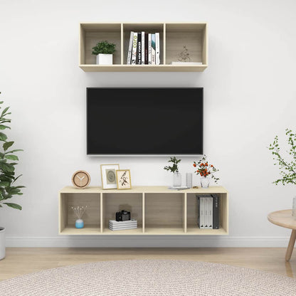 2 Piece TV Cabinet Set Sonoma Oak Engineered Wood