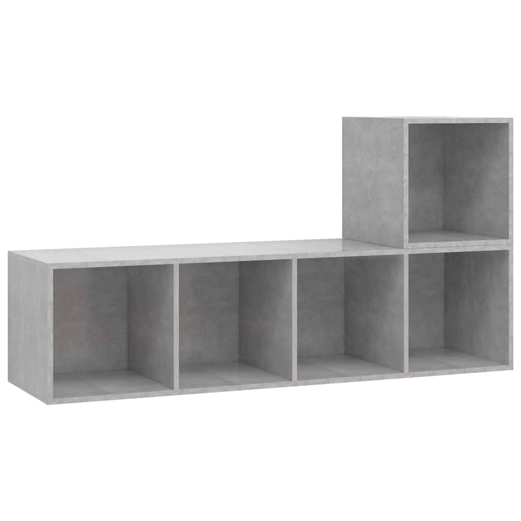 TV Cabinet Set | Concrete Grey | Engineered Wood | One Size