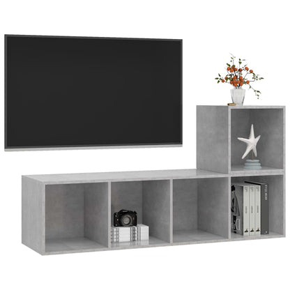 TV Cabinet Set | Concrete Grey | Engineered Wood | One Size