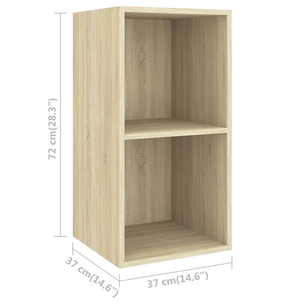 4 Piece Wall-mounted TV Cabinet Set Sonoma Oak Engineered Wood